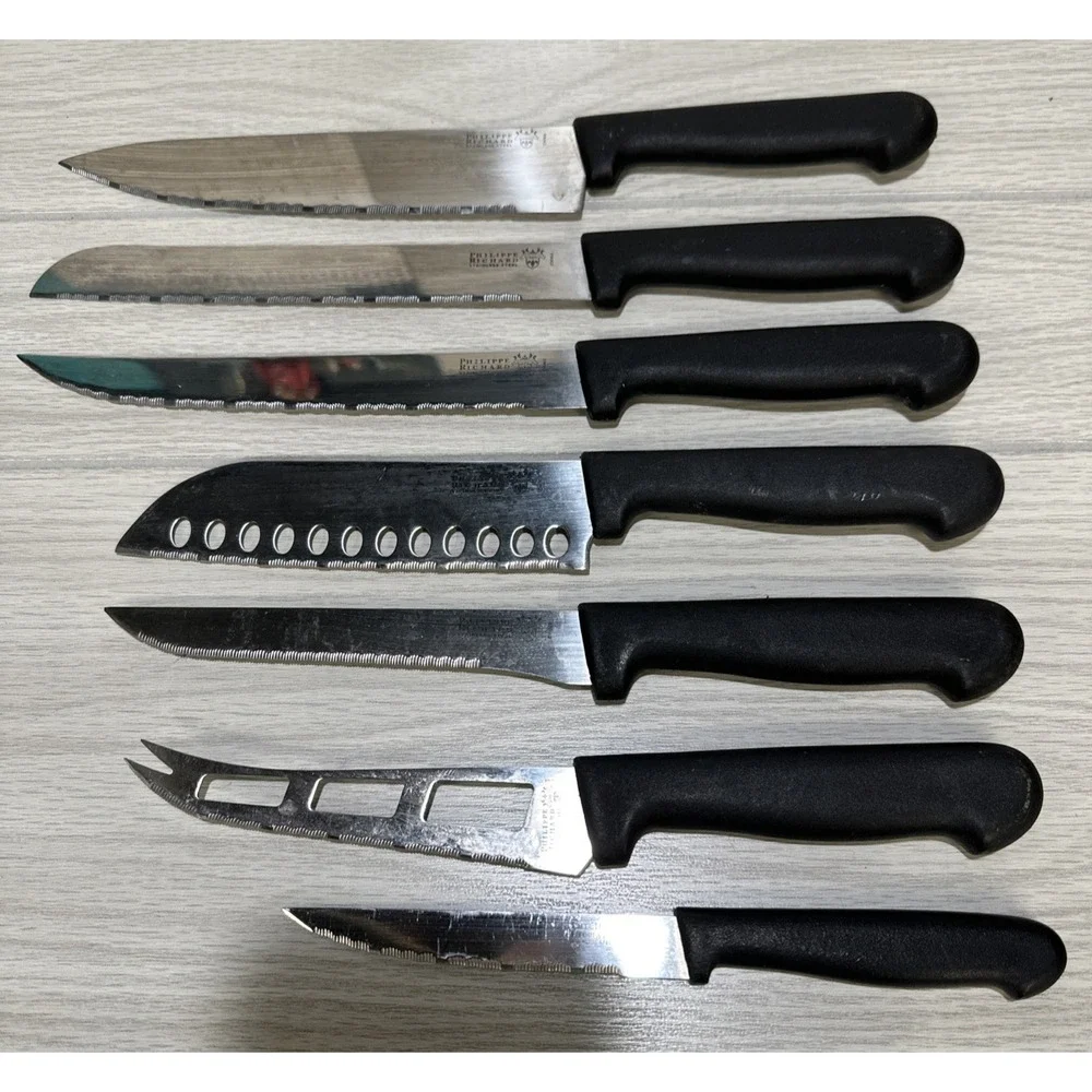 Philippe Richard Stainless Steel Kitchen Knives (Set of 7) Plastic Handle‎
